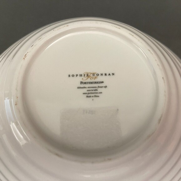 Sophie Conran Portmeirion White Soup Cereal Bowls Ribbed Lot of 2 - Picture 7 of 7